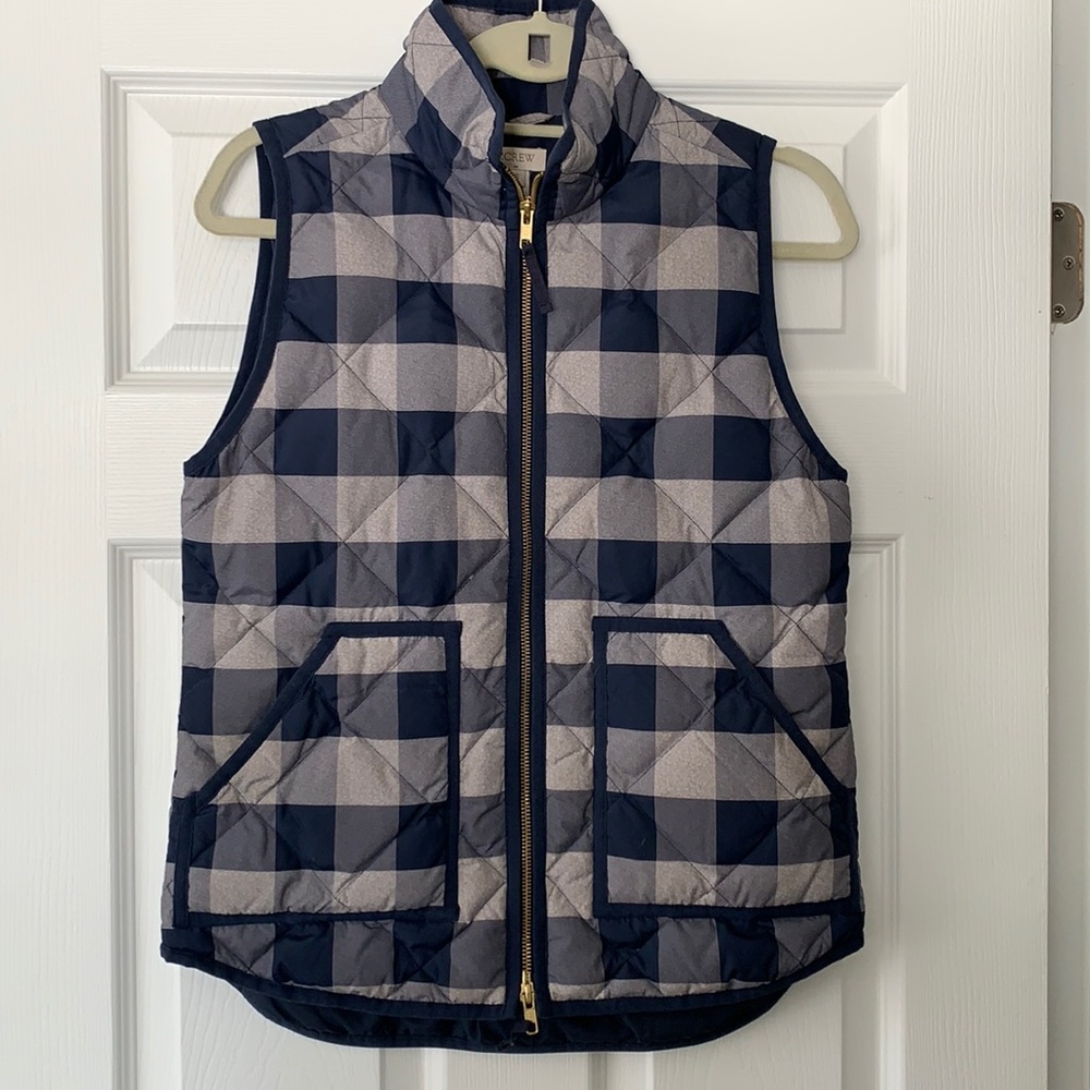 J Crew Plaid Puffer Vest